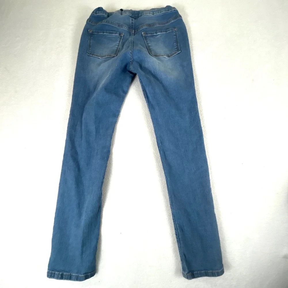 Old Navy Kids Skinny Jeans Medium‎ Wash Blue Adjustable Waist Size XL 14